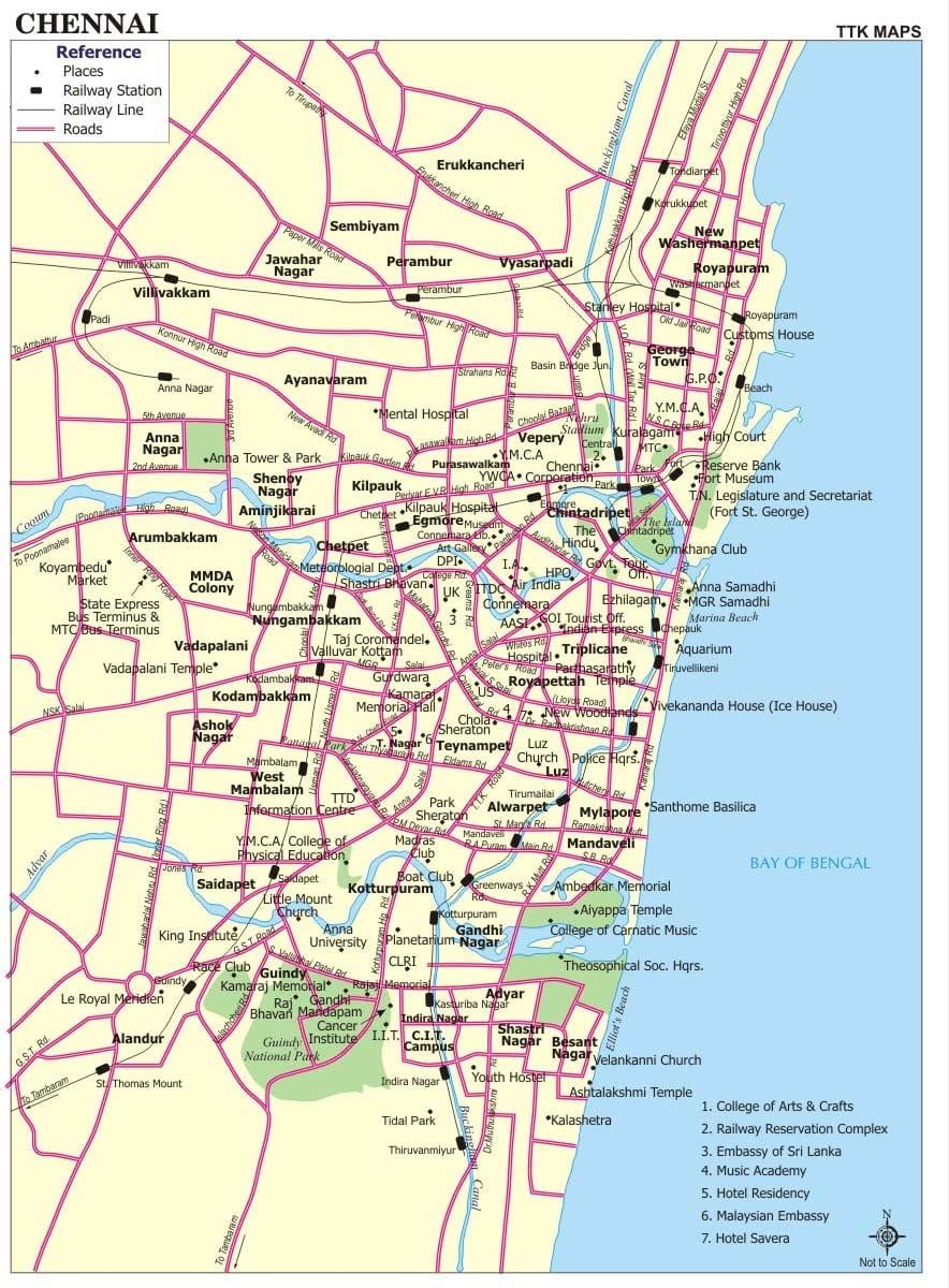 Ճանապարհային քարտեզ Chennai