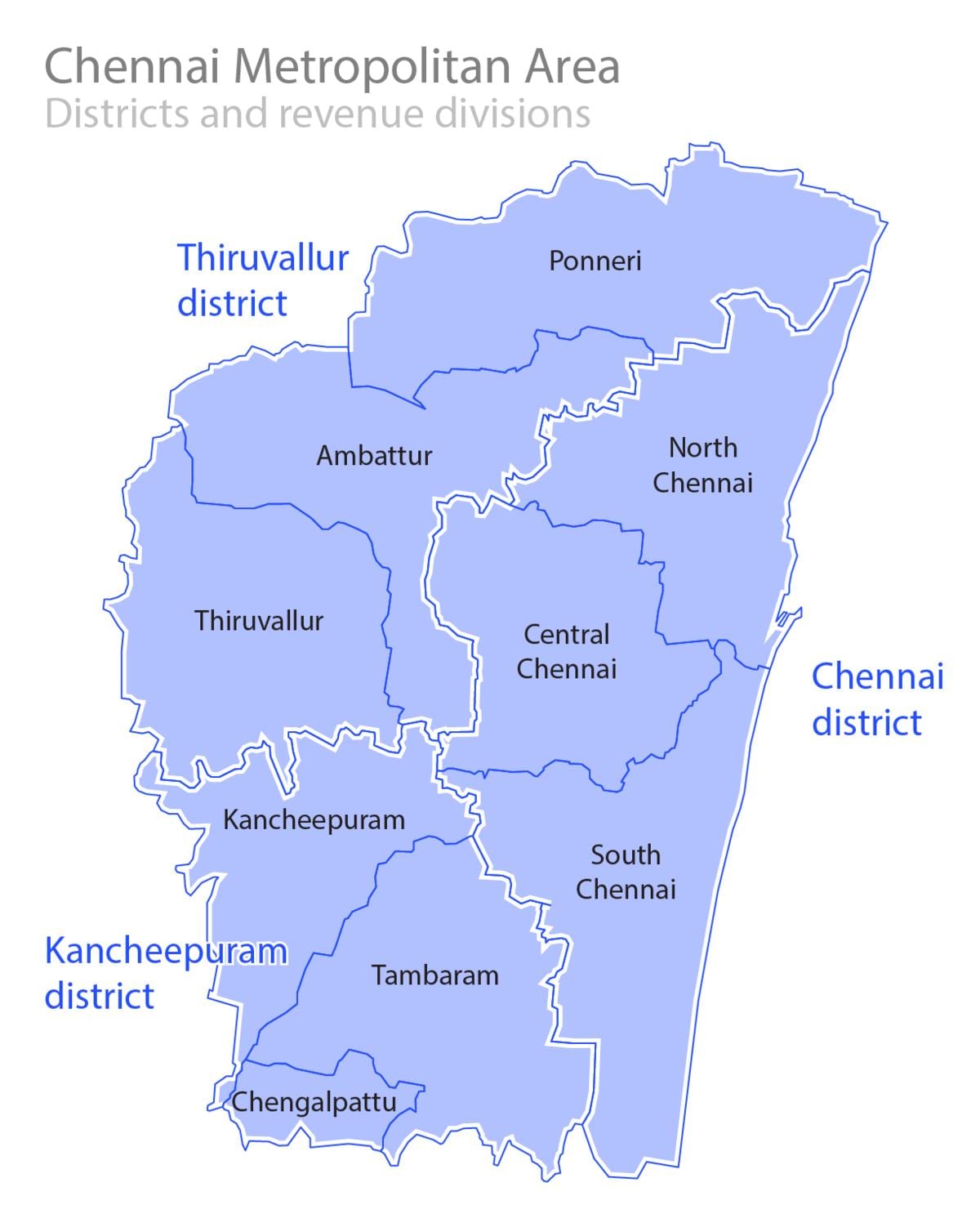 Սահմանը chennai քարտեզի վրա