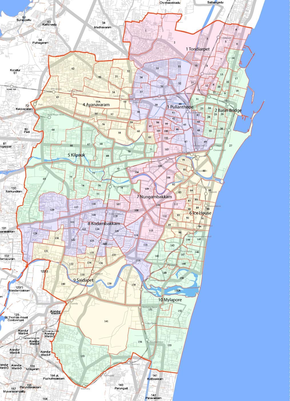 մեծ կորպորացիան Chennai քարտեզի վրա