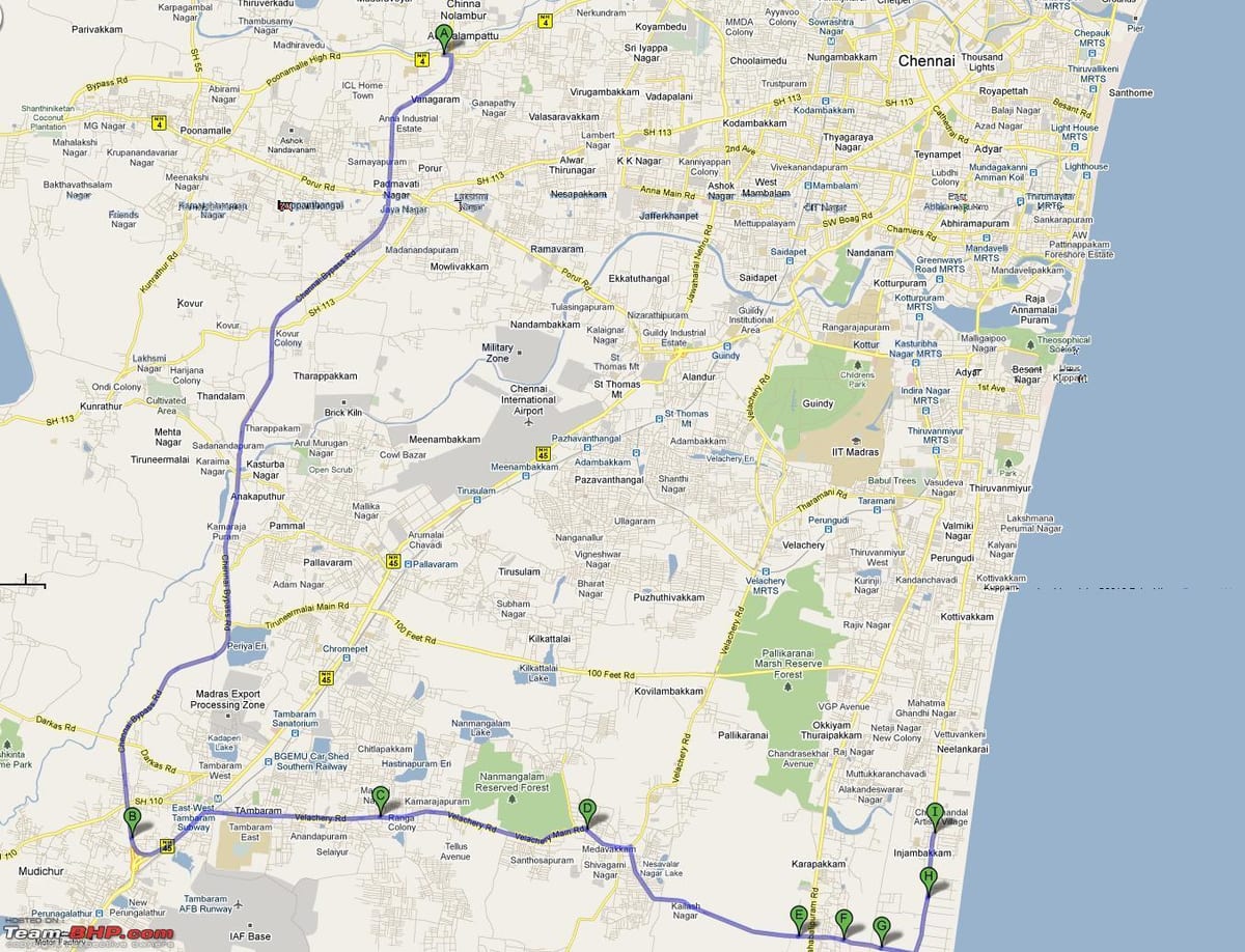 ճանապարհային քարտեզը Chennai