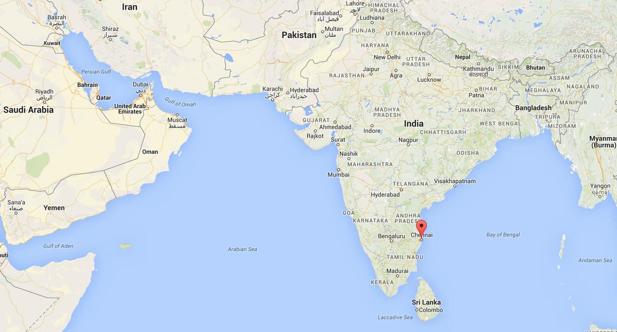 քարտեզ Chennai, Հնդկաստան
