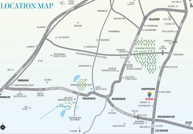 Medavakkam Chennai քարտեզի վրա